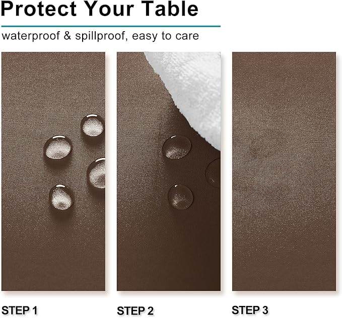 Hiasan Small Tablecloth for Square Tables - Waterproof and Spillproof Washable Fabric Table Cloth for Dining Room Kitchen Party (Tan, 40 x 40 Inch)