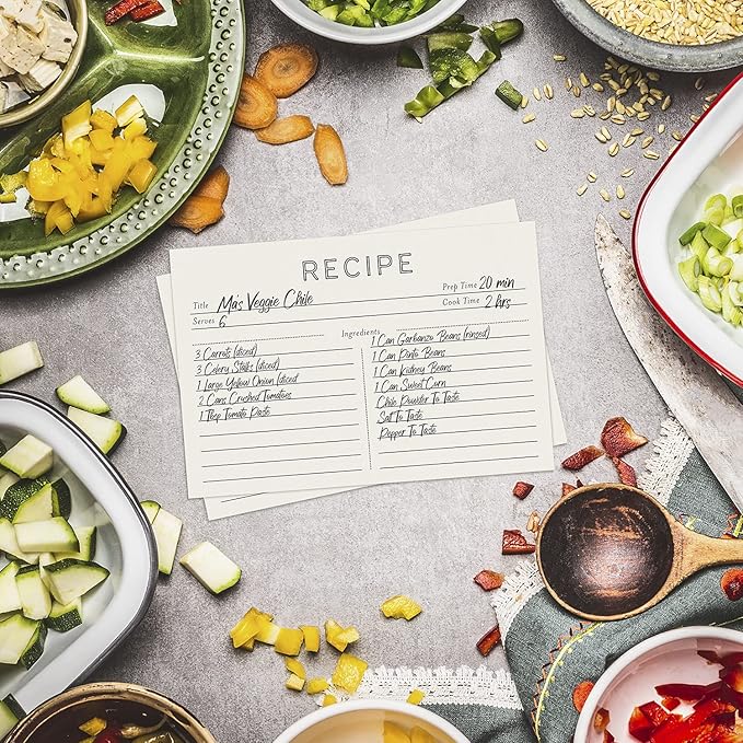 Jot & Mark Recipe Cards 5x7 Inches Blank Double Sided, 50 Count (Modern Minimal) - Menu Cards