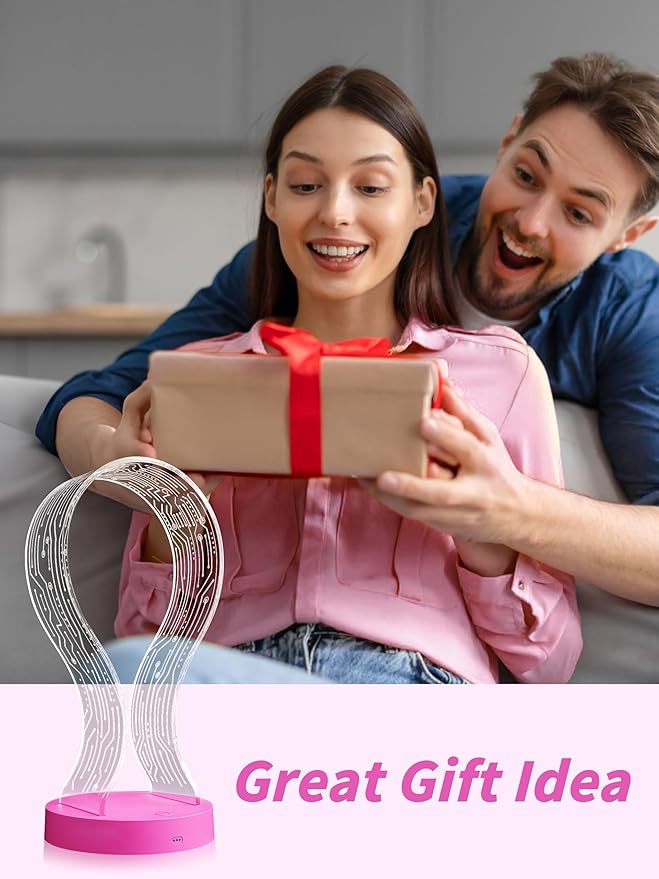 YuanDian Pink Headphone Stand, with 1 USB Charging Port and 1 Type-C Charging Ports, Desk Gaming Headset Holder, 16 Changing Colors with Remote, Gift for Gamers Girl and Music Lovers