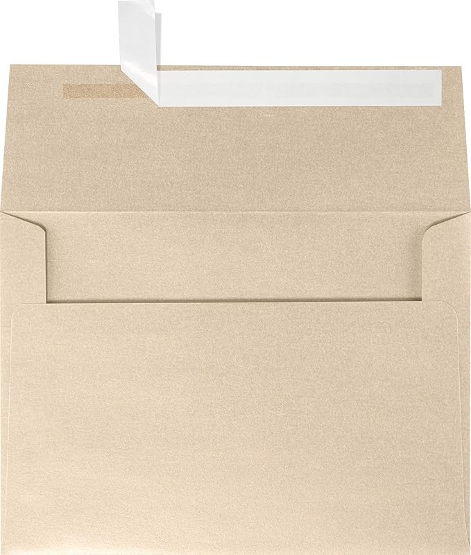 LUXPaper A7 Invitation Envelopes | Peel & Press | 5 1/4" x 7 1/4" | Taupe Metallic | 80lb. Text | 250 Qty