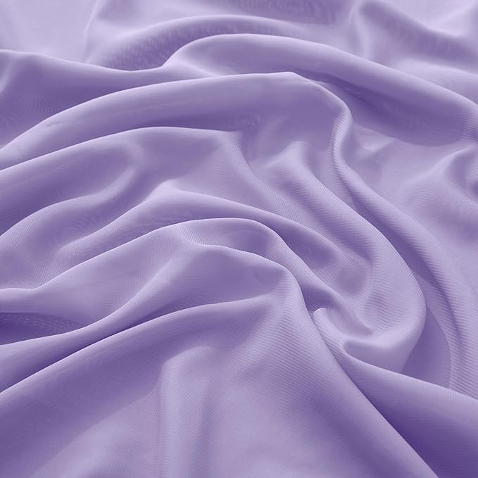 VACVELT Wedding Arch Draping Fabric, Lilac Chiffon, 2 Panels Sheer Drapes, 30 Inch x 20ft Chiffon Backdrop Curtain, Outdoor Sheer Drapery for Ceremony Party Ceiling