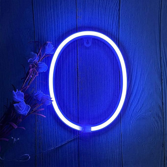 ENUOLI Light Up Letters Neon Signs, Blue Alphabet Neon Lights Wall Decor for Home, Birthday Party, Bar, Valentine’s Day Word-Blue Letter (O)