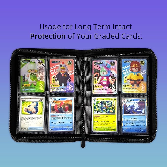 4 Pockets Premium Card Binder 160 Cards Trading Card Binders No Ring Card Storage Display Album(4 Pocket 160 Card Slot,Black)