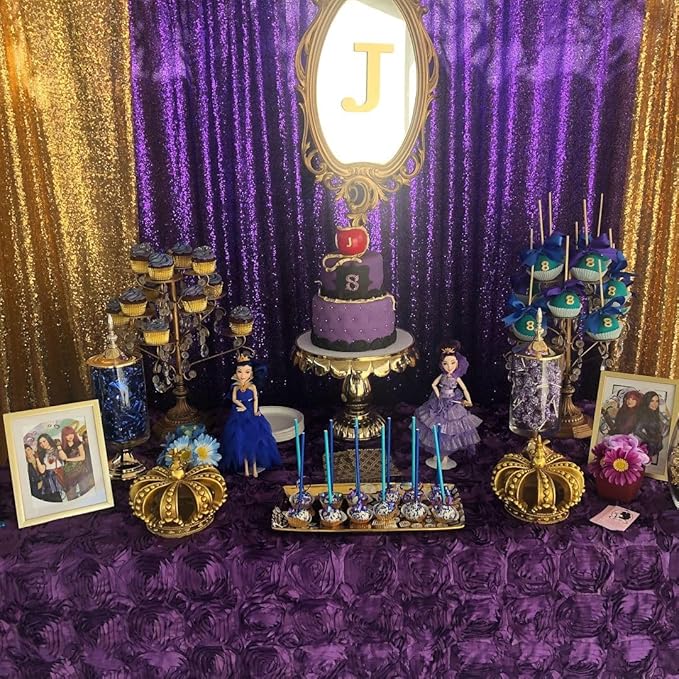 Purple Sequin Backdrop 8ft x 8ft Glitter Party Backdrop Curtains Glitter Background for Baby Shower Wedding Decorations