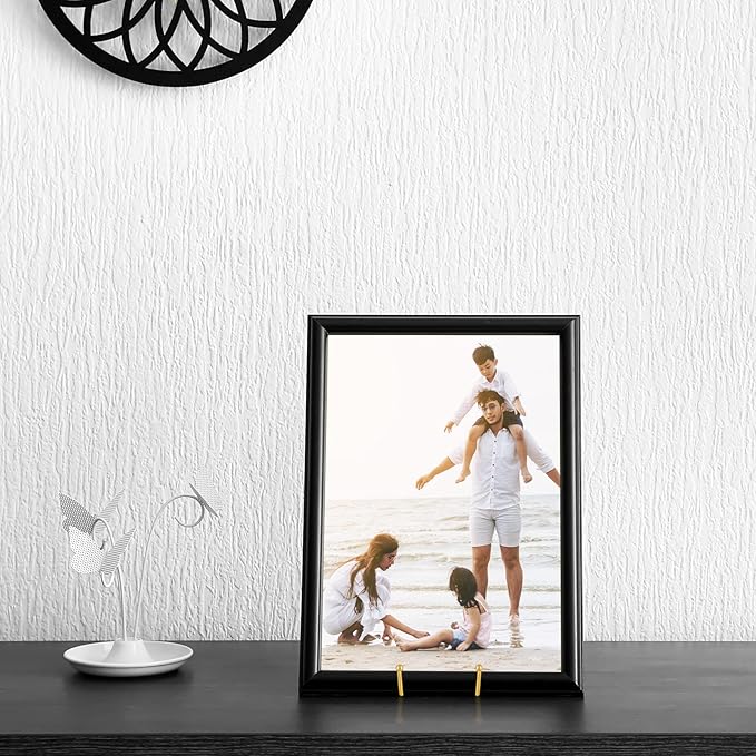 IBosins 5 Pack 4 Inch Plate Holder Display Stands, Metal Gold Frame Stand for Picture, Book, Photo Easel, Creation, Collectibles