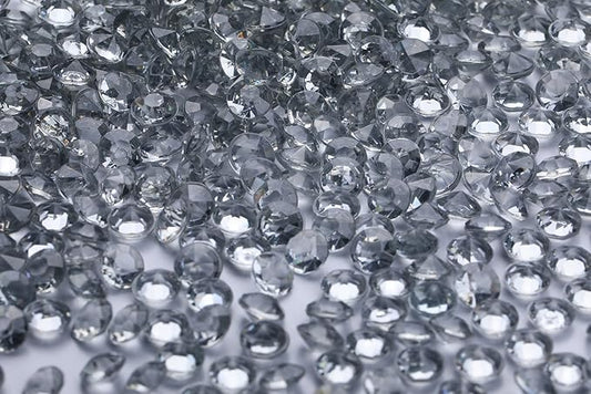 2000 pcs/Pack Wedding Table Scatter Confetti Crystals Acrylic Diamonds 8 mm Rhinestones for Wedding, Bridal Shower, Vase Beads Decorations (8mm, Light Gray)