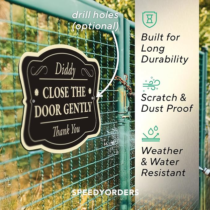 Custom Decorative Outdoor Metal Sign - Personalized Aluminum Sign, Waterproof, Black Charcoal 12x8 In