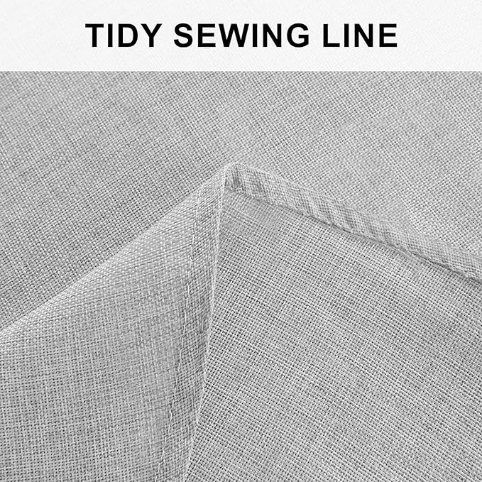 Hiasan Round Table Cloth 30 Inch Linen - Wrinkle and Stain Resistant Washable Polyester Fabric Table Cloth for Dining Room Kitchen Party, Light Grey