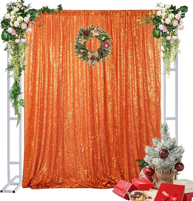 DUOBAO 10x10ft Double-Sided Coral Sequin Backdrop | Sparkling Photography Studio Background for Graduation, Wedding, Birthday, Live Stream