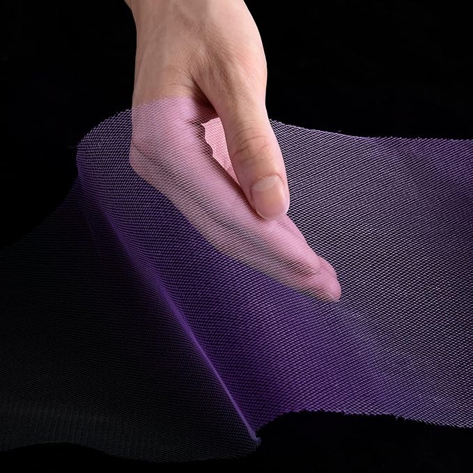 Tulle Fabric Roll, 6” by 200 Yards (600FT) Tulle Organza Fabric Spool for DIY Tutu Skirt Baby Shower Decor Wedding Backdrop Crafts Birthday Party Supplies(Dark Purple)