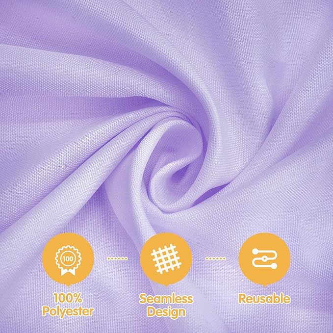 BRILLMAX 6 Pack Lavender Round Tablecloths 108 Inch - Circle Bulk Linen Polyester Fabric Washable Table Cloth Cover for Wedding Reception Banquet Birthday Party Buffet Restaurant