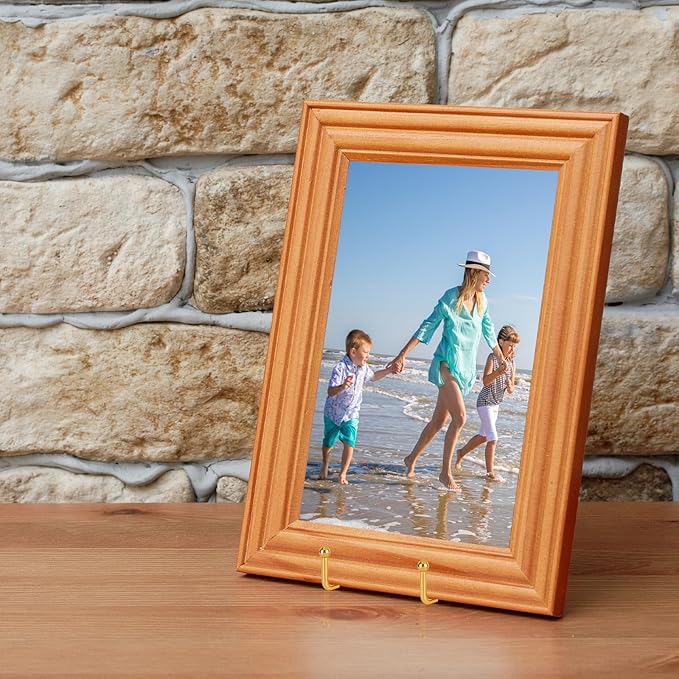 IBosins 5 Pack 8 Inch Plate Holder Display Stands, Large Metal Gold Frame Stand for Picture, Book, Photo Easel, Creation, Collectibles