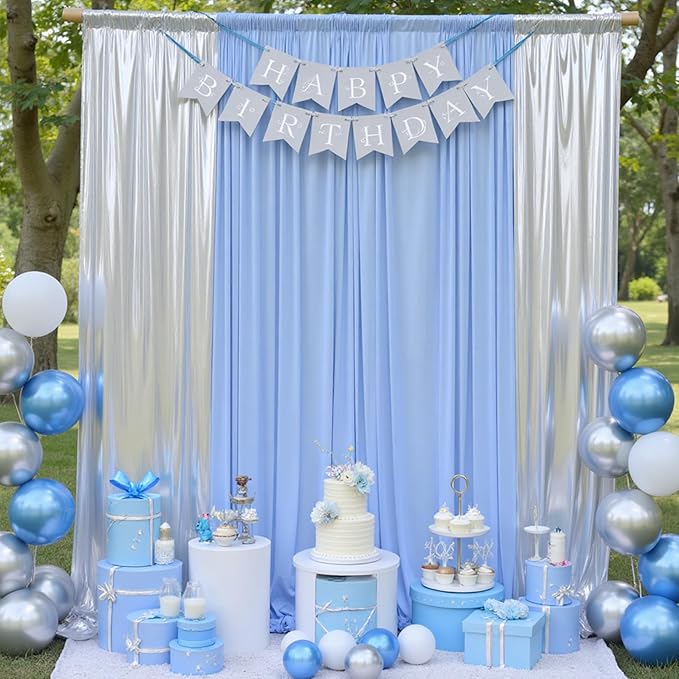 30x10 ft Wrinkle Free Silver Sequin Backdrop Curtain for Parties,Thick Not Fall Glitter Wedding Drapes Backdrop,4 Panels 5x10ft Shimmer Photo Wall Back Drop Cloth for Birthday Photography Background