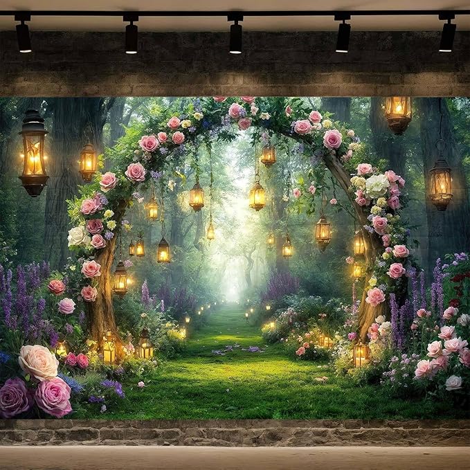 7x5ft Purple Flower Wedding Photography Backdrop Lavender Floral Wedding Bridal Photography Backdrop Anniversary Birthday Baby Shower Girl Party Banner Photo Booth Props Background Wall Decor