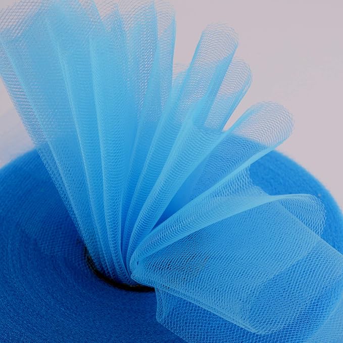 Tulle Fabric Roll, 6” by 200 Yards (600FT) Tulle Organza Fabric Spool for DIY Tutu Skirt Baby Shower Decor Wedding Backdrop Crafts Birthday Party Supplies (Peacock Blue)