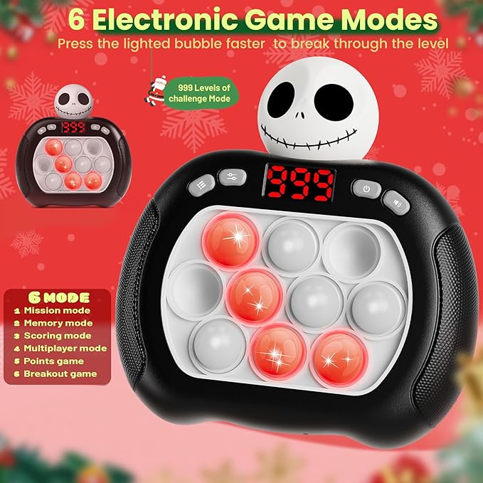 Halloween Pop Game Light Up Fidget Toy,Nightmare Be Christmas Toys for Kids Girls Boys Toddler Adult,Halloween Game Toy,Halloween Party Favors Trick or Treat Gifts