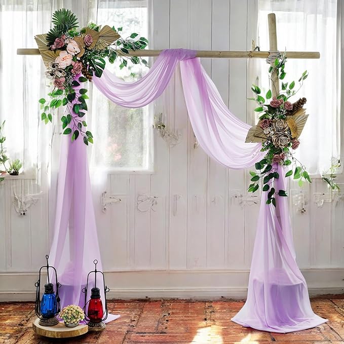 MDS Halloween Chiffon Draping Fabric - 1 Panel, 30" Wide x 50ft Long - Sheer Spooky Arbor & Canopy Drapery for Haunted House Backdrops, Party Ceilings, DIY Costumes & Themed Events - Orchid