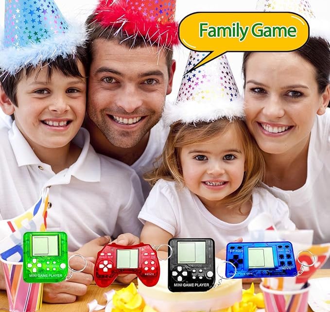 yuzshin 15Pcs Video Game Keychain Video Game Party Favors Video Game Party Supplies 3 Styles Mini Game Console Fidget Toys Bulk for Kids Classroom Prizes Goodies Bags Stuffer Backpack Keychain