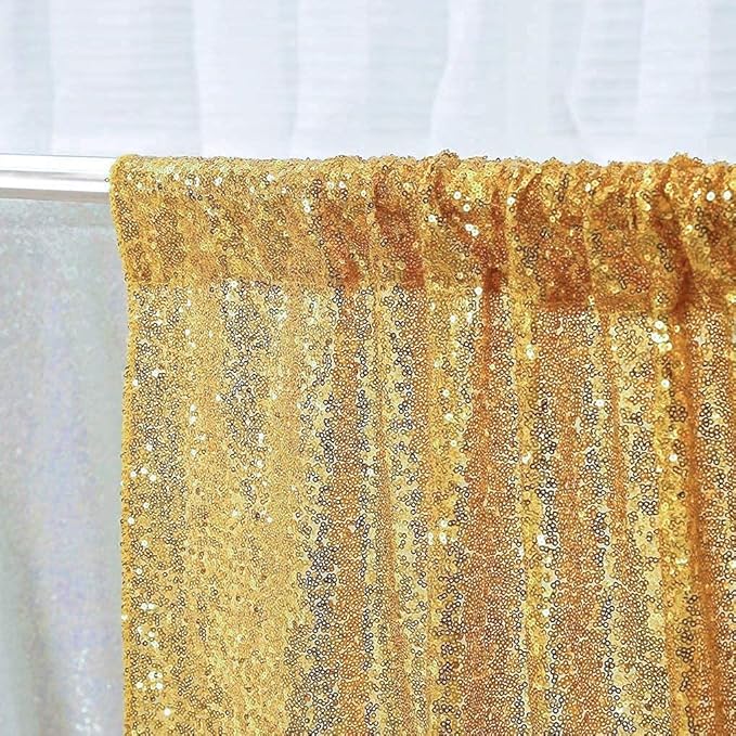 Gold Sequin Backdrop,5FT x 7FT Sequin Photography Backdrop Curtain for Party Decoration