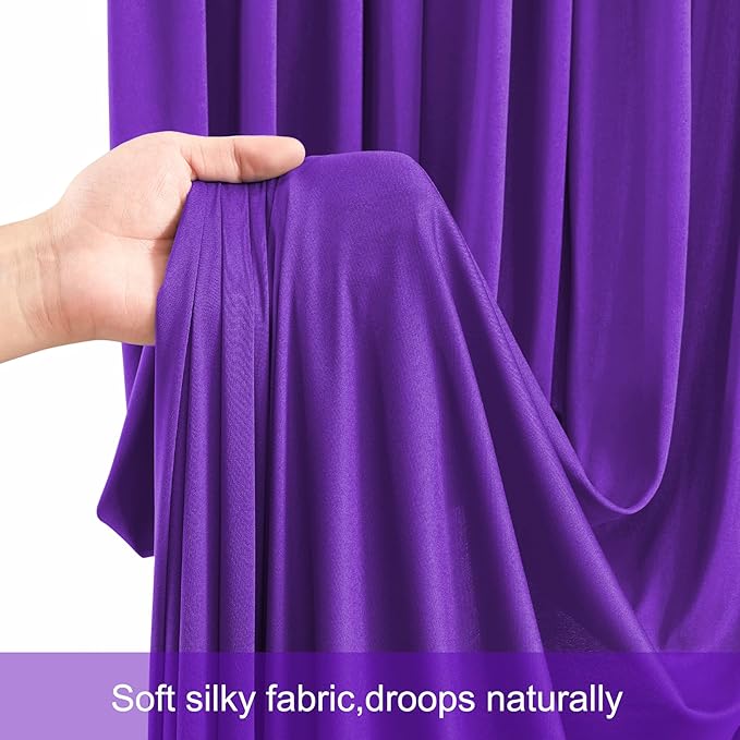 50ft x 12ft Purple Backdrop Curtains Wrinkle Free Backdrop Curtain for Wedding Parties Purple Fabric Backdrops Drapes Back Drop Cloth Bridal Shower Stage Curtains Wedding Decorations for Reception