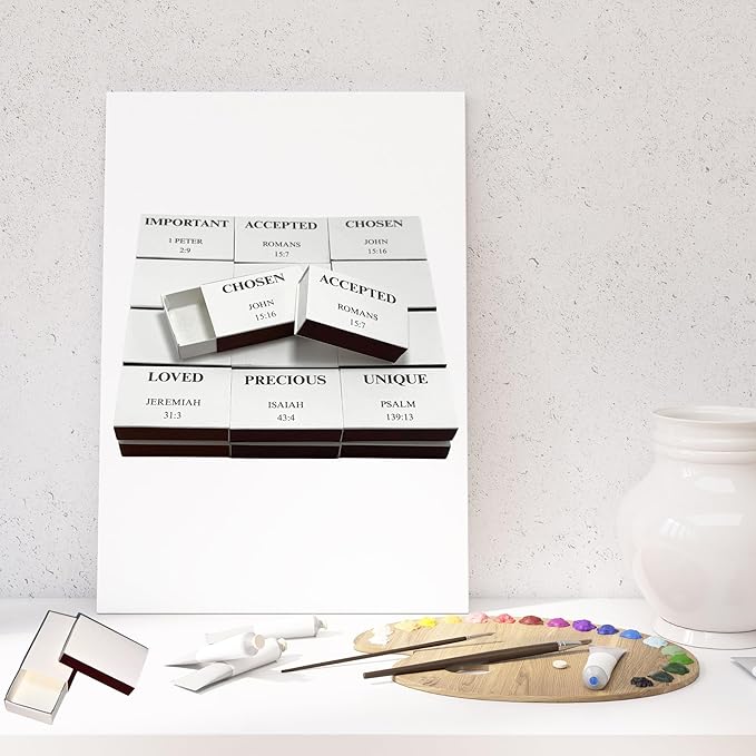 60pcs Blank Match Boxes, 2.25x1.42x0.59in Bulk Christian Bible Matchboxes DIY White Storage Containers Holders Double-Sided Striker Wedding Bridal Baby Shower Birthday Party Favor, No Matches Included