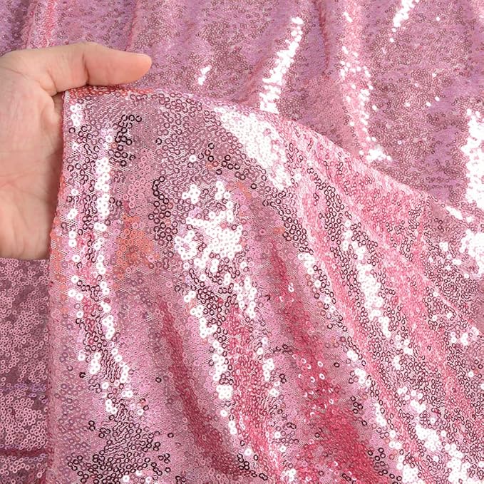 DUOBAO Pink Gold Sequin Backdrop for Birthday 10FTx10FT Fuchsia Pink Glitter Wedding Backdrops Curtain Wall Sparkle Photography Background for Party Baby Shower
