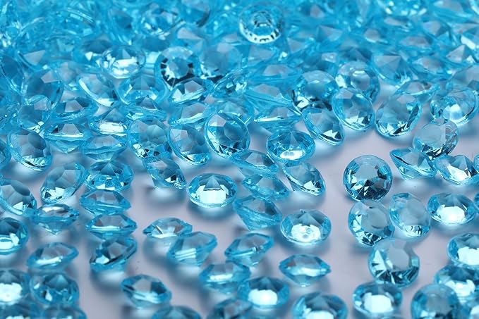 2000 pcs/Pack Wedding Table Scatter Confetti Crystals Acrylic Diamonds 8 mm Rhinestones for Wedding, Bridal Shower, Vase Beads Decorations (8mm, Lake Blue)