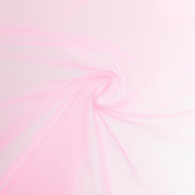 uxcell 19" by 5.5 Yard Tulle Fabric Backdrop Curtains for DIY Tutu Skirt Shower Decor Wedding Crafts Birthday Party Supplies, Light Pink