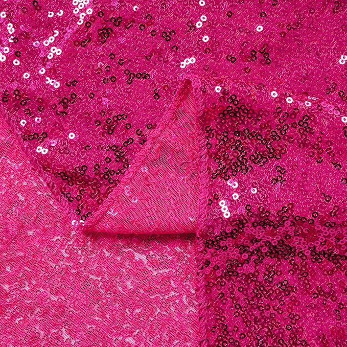 Sequin Backdrop Hot Pink 8ft x 8ft Glitter Photo Booth Backdrop for Birthday Party Fuchsia