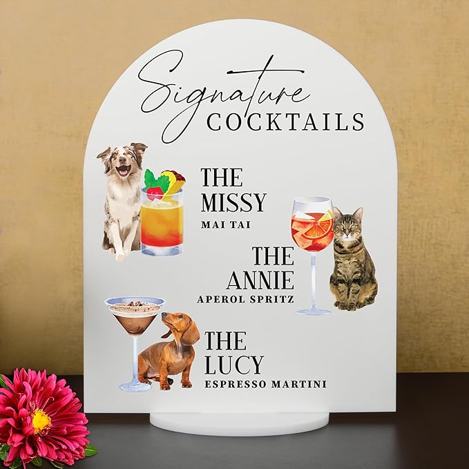 Pet Signature Drink Wedding Signs