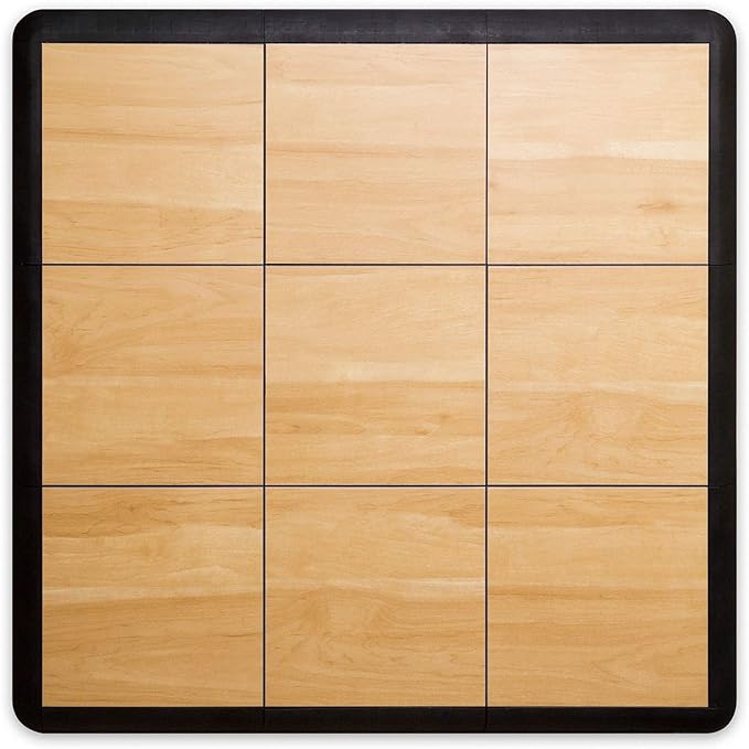 Big Floors 3X3RESMAPLE Modular Interlocking Lightweight Plastic Dance Floor Kit (3' x 3'), Light Maple, 21 Piece