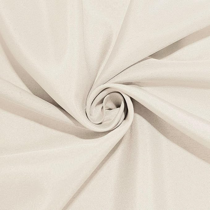 Efavormart Round Tablecloth, 120 Inch Stain & Wrinkle Resistant Washable Table Cloth, Decorative Polyester Fabric Table Cover for Banquet, Wedding, Dining - Beige