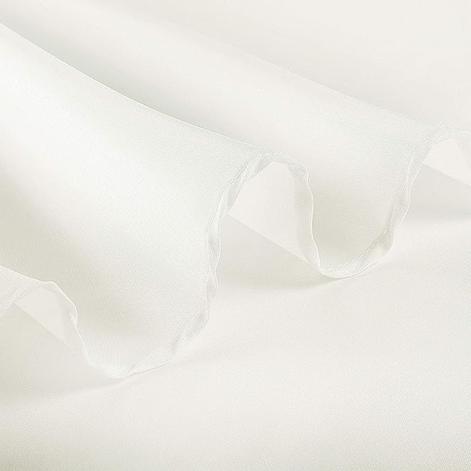 Ascoza 2pack 108 Inch Ivory Round Tablecloth in Polyester Fabric for Wedding/Banquet/Restaurant/Parties