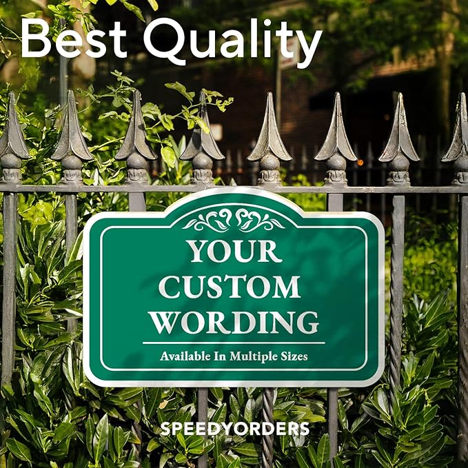Custom Aluminum Outdoor Sign - Personalized Driveway Sign, Waterproof USA Made, Forest Green 10x7 In