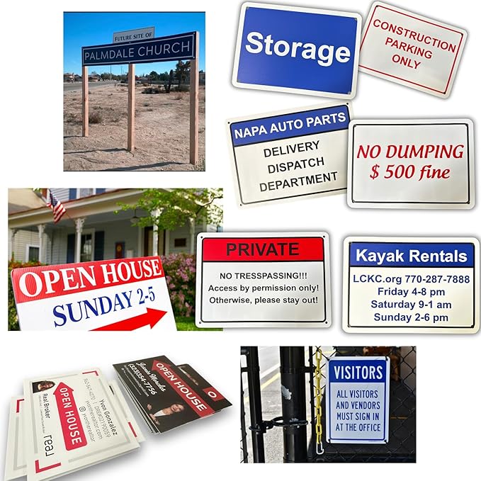 Custom Signs Outdoor Metal for Home Office Business, Personalized, Door, Porch, Delivery, Man Cave, Shop, Garage, Street. For Outside or Inside Use. Our Metal Signs Are UV Printed Solid Aluminum (Solid, 14x10 inches)