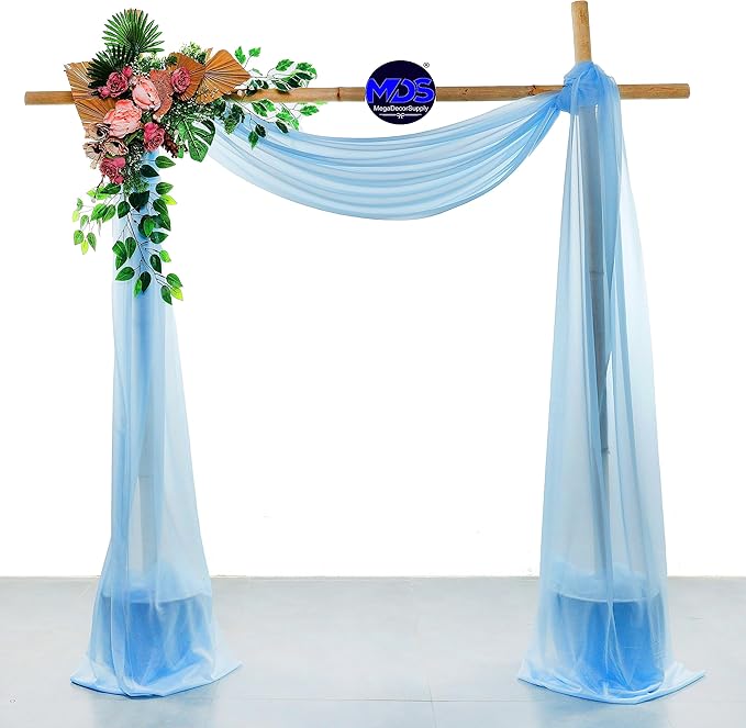 MDS Halloween Chiffon Draping Fabric - 2 Panel, 30" Wide x 30ft Long - Sheer Spooky Arbor & Canopy Drapery for Haunted House Backdrops, Party Ceilings, DIY Costumes & Themed Events - Turquoise