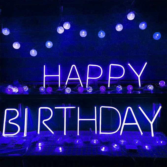 ENUOLI Light Up Letters Neon Signs, Blue Alphabet Neon Lights Wall Decor for Home, Birthday Party, Bar, Valentine’s Day Word-Blue Letter (V)