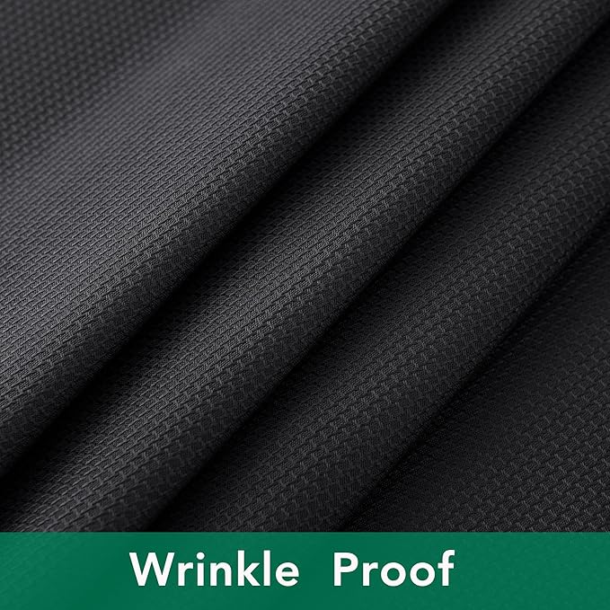 Biscaynebay Textured Fabric Tablecloths 60x84 Rectangular, Black Water Resistant Spill Proof Tablecloths for Dining, Kitchen, Wedding and Parties, Machine Washable