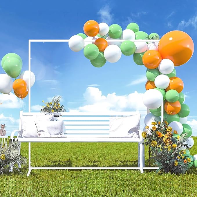 Wedding fashion arch background metal frame, (3.9, 5.2, 6.6 feet) suitable for background decoration frames such as weddings, birthdays, parties, baby showers, and photography (white, 3.9*6.6)
