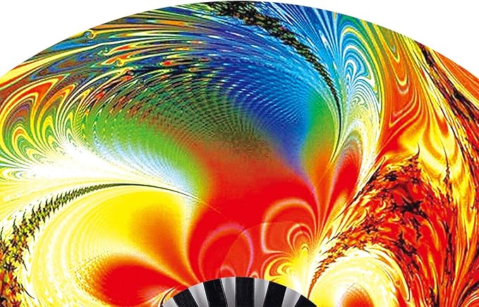 Amajiji Large Folding Hand Rave Fan Popping Fan for Line Dancing Clacking Fans for Boots On The Ground Dance,Party,Decoration,Festival (Sunset)