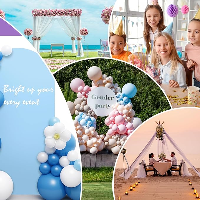 LEBENGURU Upgraded 5FT Wedding Arch Cover, Baby Blue Spandex Fitted Arch Backdrop Cover, Round Top Chiara Stand Covers for Birthday Party Baby Shower Banquet Balloon Décor