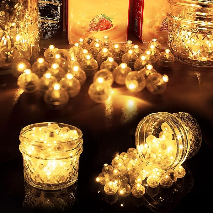 Aogist 100pcs Warm White Balloon Light,Long Standby Time Waterproof Mini Ball Light,Round LED Lamp for Paper Lantern Balloon Party,Wedding,Birthday,Festival,New Year and Christmas Decorative