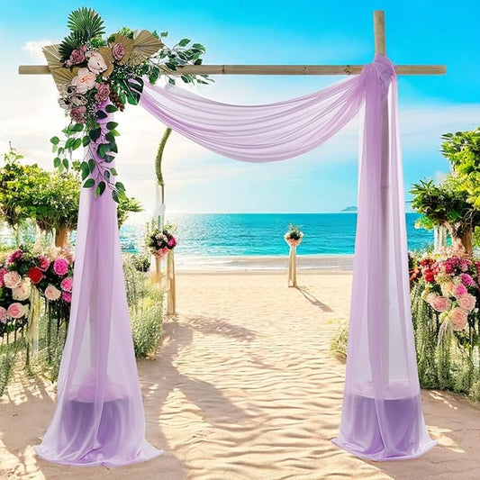 MDS Halloween Chiffon Draping Fabric - 1 Panel, 30" Wide x 20ft Long - Sheer Spooky Arbor & Canopy Drapery for Haunted House Backdrops, Party Ceilings, DIY Costumes & Themed Events - Orchid