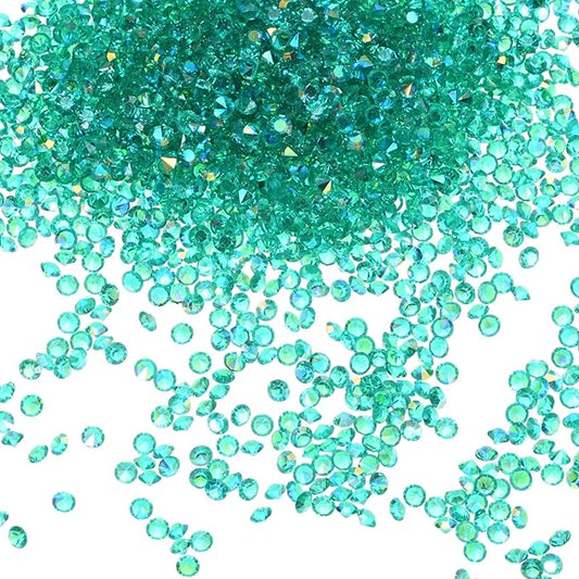 14400-Pack Acrylic Diamonds, 0.12 Inch/3mm Wedding Table Scatter Confetti Crystals for Vase Fillers/Art Craft, Acrylic Diamonds Gems [Peacock Blue AB]