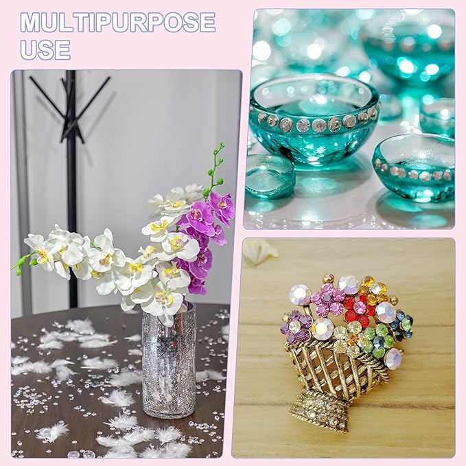 14400-Pack Acrylic Diamonds, 0.12 Inch/3mm Wedding Table Scatter Confetti Crystals for Vase Fillers/Art Craft, Acrylic Diamonds Gems [Dark Purple AB]