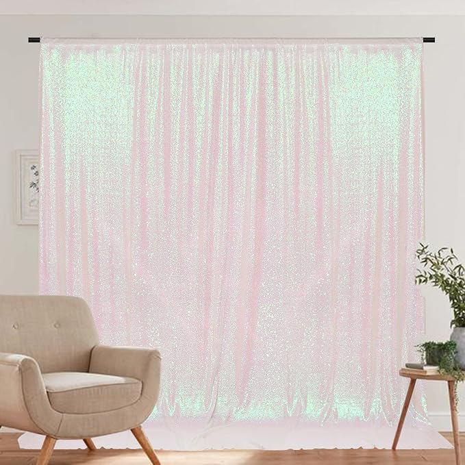 PartyDelight Sequin Backdrop Iridescent 6FTx6FT for Photography Curtain Special Events Party
