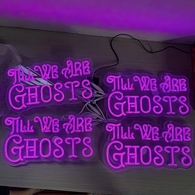 Til We Are Ghosts Neon Sign Halloween Party LED Neon Light Home Decor Gothic Wedding Backdrop Decoration Personalized Gift, Valentines Gift Birthday Party, Anniversary Engagement Gift-Purple