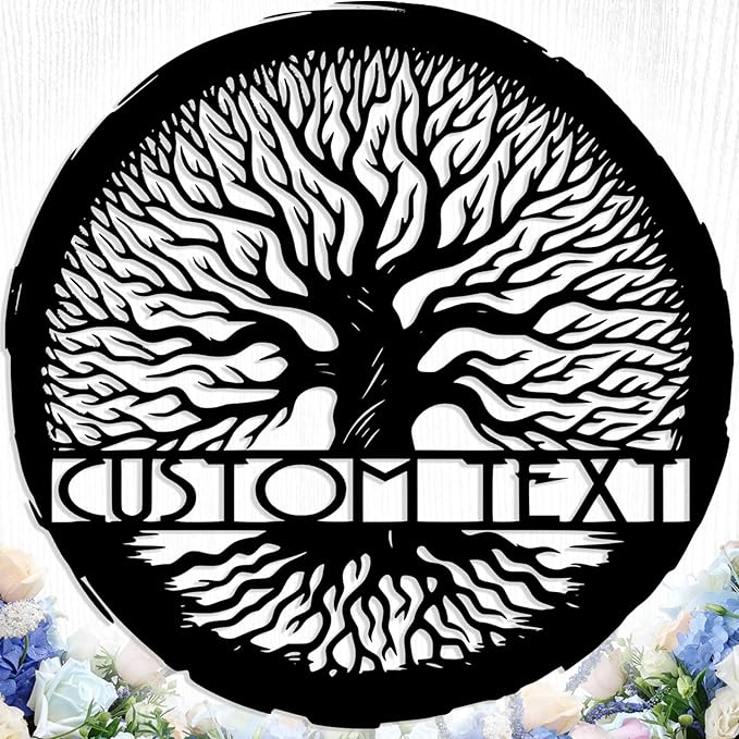 Personalized Tree of Life Metal Sign Wall Art Decor, Custom Wedding Gifts for Couples, Custom Family Name Sign, Christmas Valentine's Day Housewarming Gifts