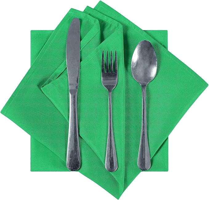 Cloth Napkins 17x17 inch Washable Polyester Dinner Napkins Soft Table Napkins for Wedding Party Dining Banquet(Emerald,50PCS)