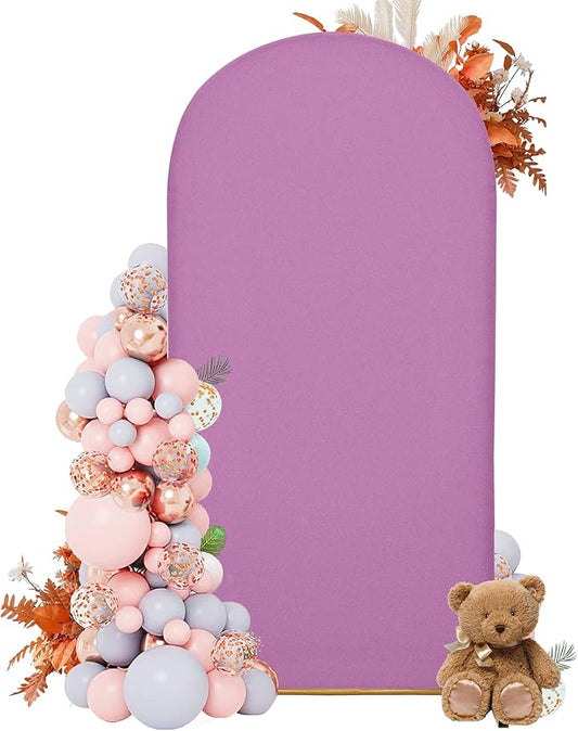 6.6FT Wedding Arch Covers Arch Backdrop Cover Arch Stand Covers Set Arch Cover Spandex Fabric Stretchy Backdrop for Wedding Birthday Party Decoration Baby Shower (Lilac)